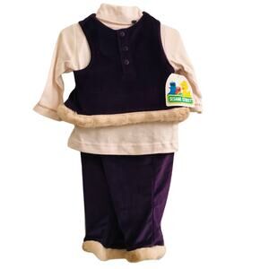 Sesame Street Purple/ White Cat 2 piece Set Infant Girls 12 months